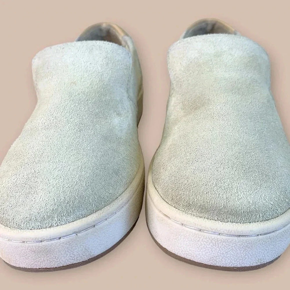 Lucky Brand Suede Leather Slip On Loafer Sneakers Women Size 8M Silver Cloud - Picture 4 of 16